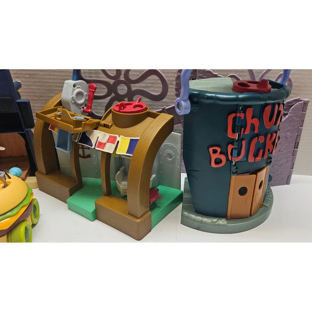 Imaginext SpongeBob SquarePants Bikini Bottom Playset Lot Pineapple Krusty Krab